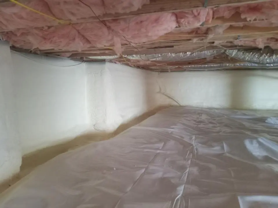 Crawl space encapsulation with closed-cell spray foam for Attic Insulation in Wayne
